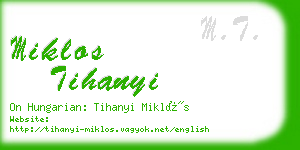 miklos tihanyi business card